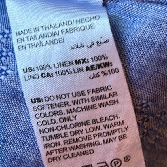 Chico's Chambray Linen Button up Tunic Top Women's Size 0/XS//4-6 - Picture 8 of 9